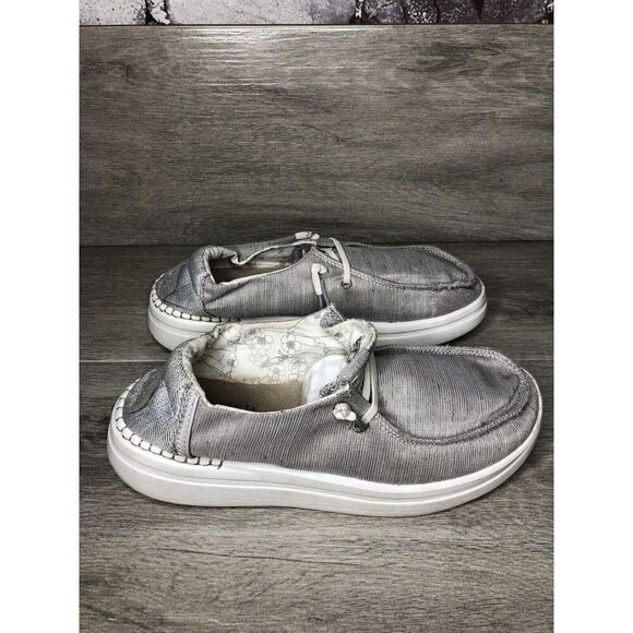 Hey Dude Wendy Rise Sox Stone White Textile Slip On Comfort Shoes Women 8M US/39 - Picture 5 of 16